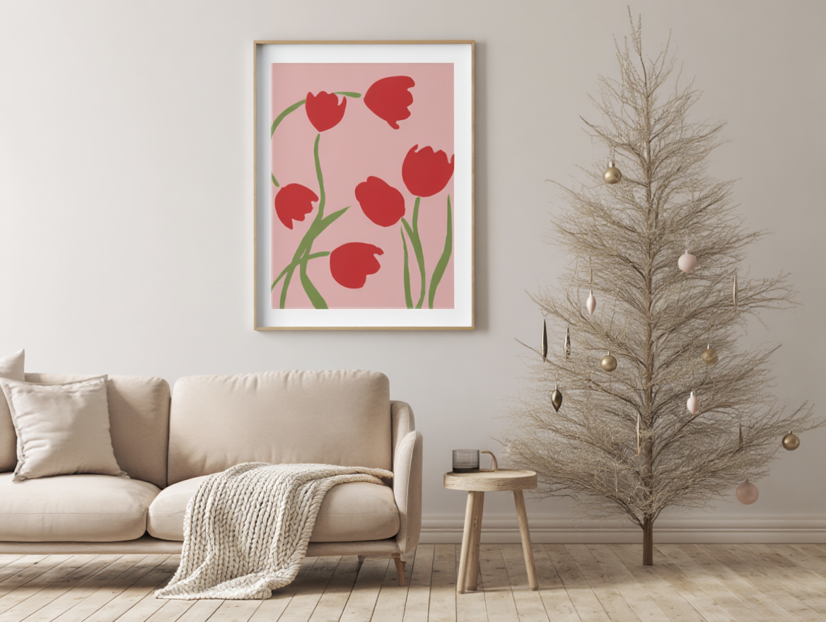 Red Tulips – Festive Print