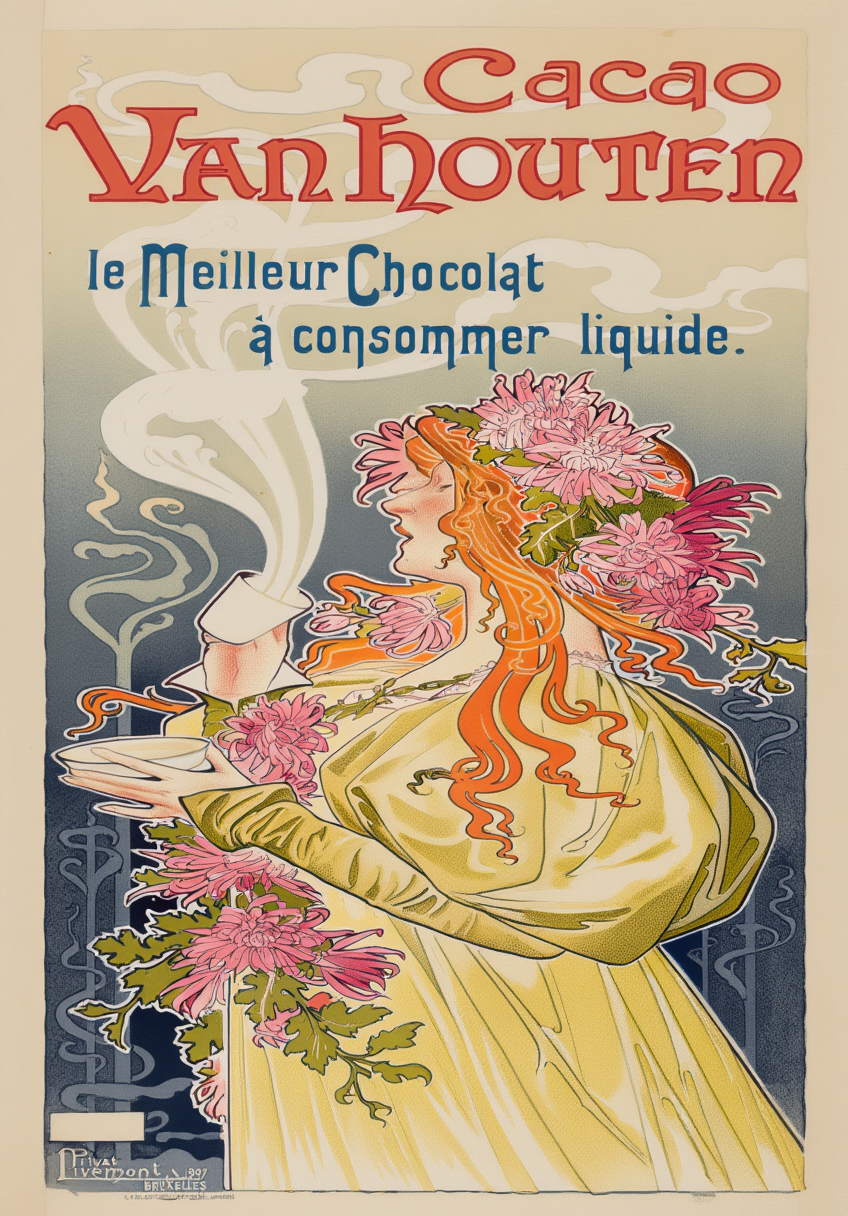 Henri Privat-Livemont - Cacao Van Houten Poster