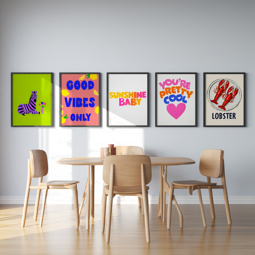 Colourful Electric Red – Sunshine Good Vibes Lobster 5-Prints