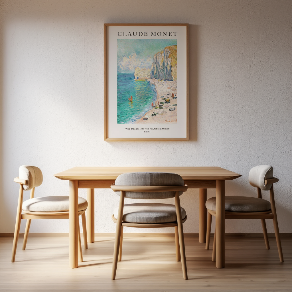 Claude Monet – The Beach and the Falaise d'Amont - Impressionist Coastal Art Print