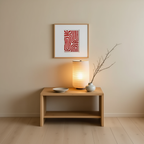 Geometric Maze Bold Red Abstract Art Poster