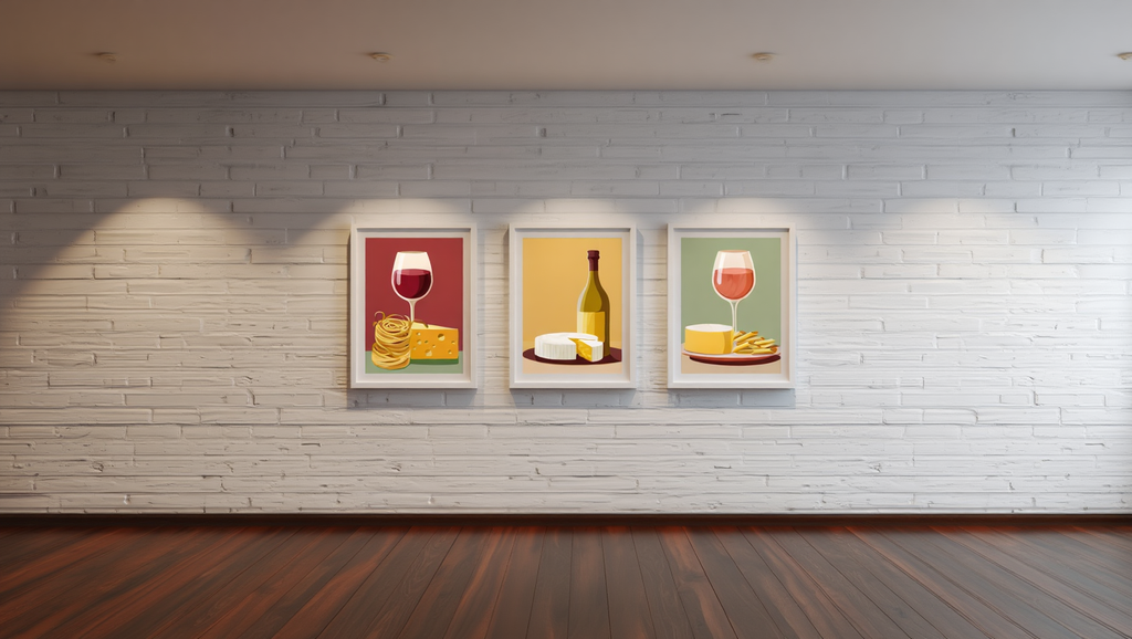 Wine & Cheese Bundle – 3-Piece Art Set