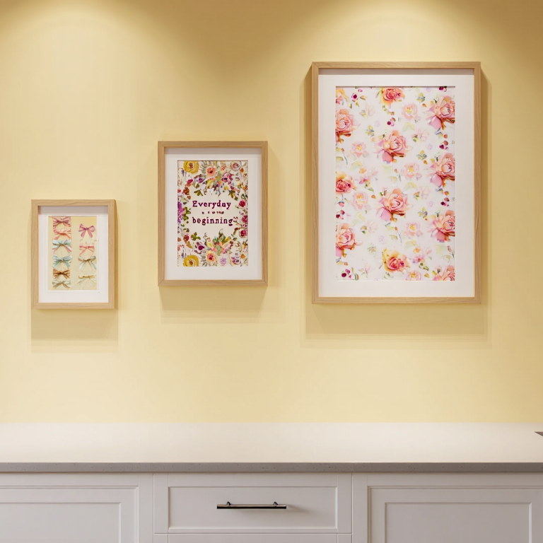 Preppy Coquette Wall Art – Kitchen Set of 3