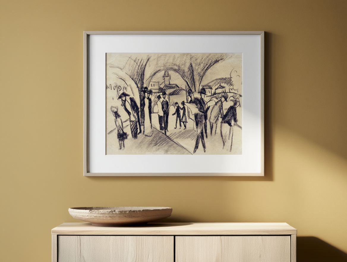 August Macke - Scene Under the Arcades in Thun