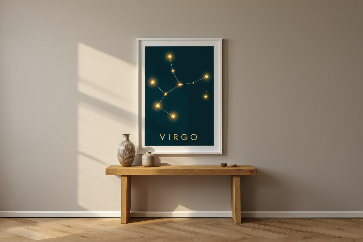 Star Sign Virgo Poster | Personal Zodiac Wall Art Print