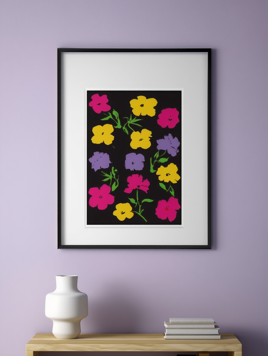 Andy Warhol Style - Flowers Poster