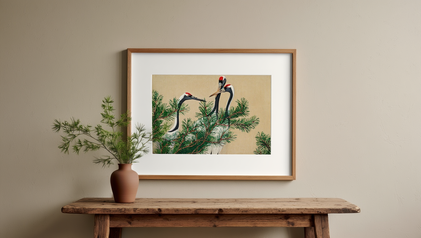 Kamisaka Sekka  - Cranes from Momoyogusa