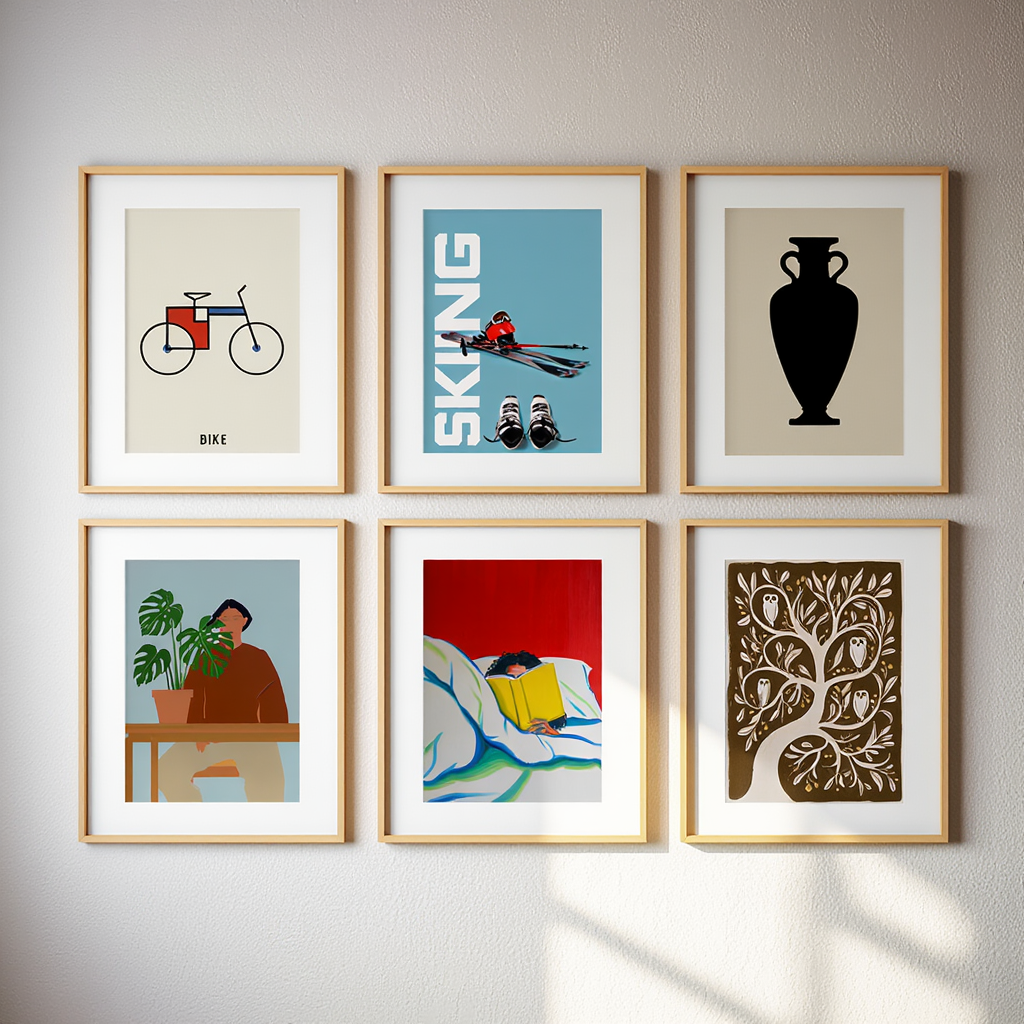 Modern Minimalist Art Prints – 6-Piece Home Décor