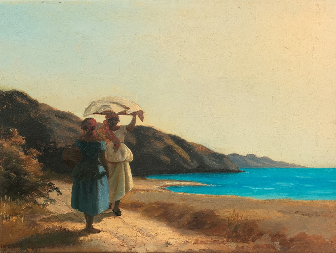 Camille Pissarro - Two Women Chatting by the Sea, St Thomas