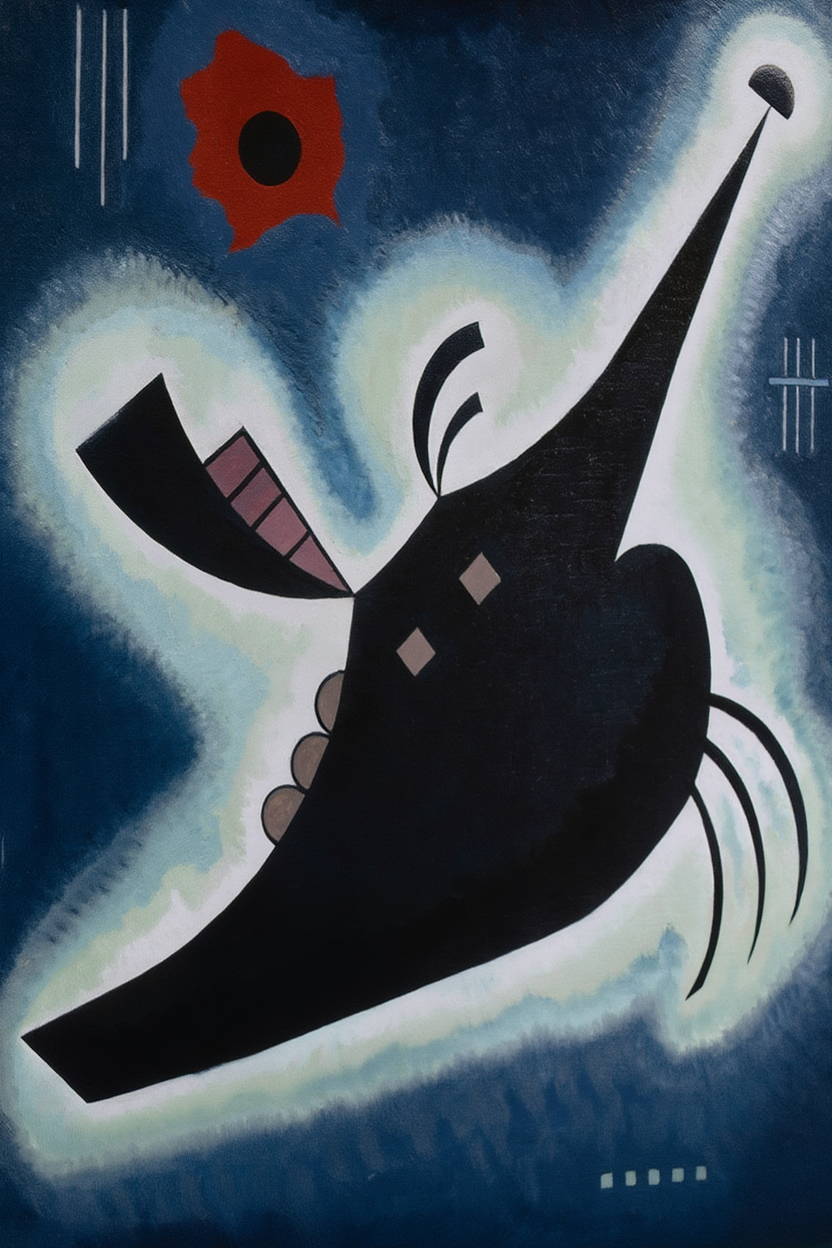 Pointy Black (1931) by Wassily Kandinsky – Abstract Modern Art Print) - Hakyarts