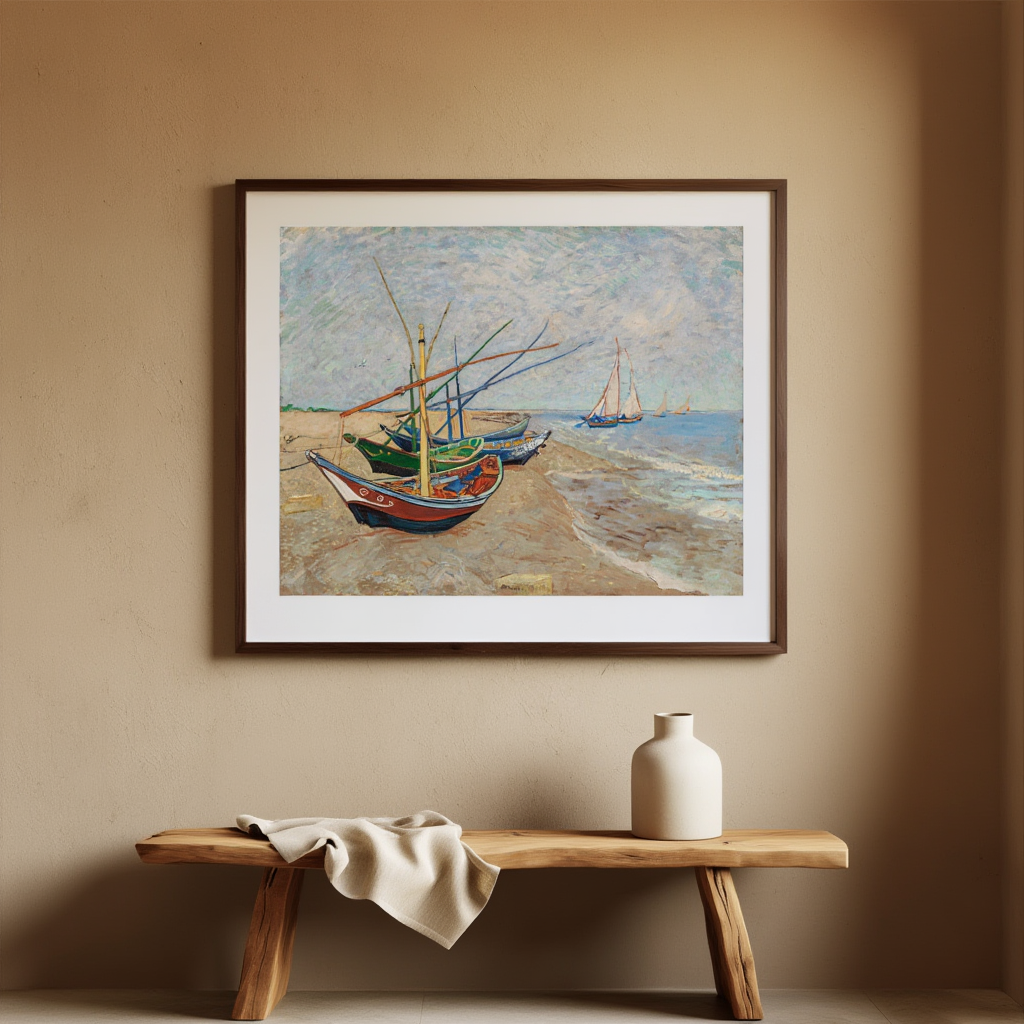 Vincent van Gogh - Fiskerbåde på stranden Plakat | HakyArts