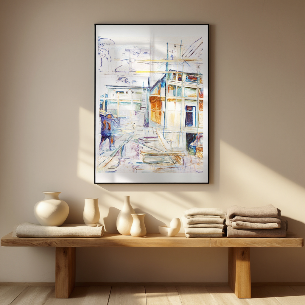 The Building of the Winter Studio (1929) by Edvard Munch – Vintage Expressionist Art Print