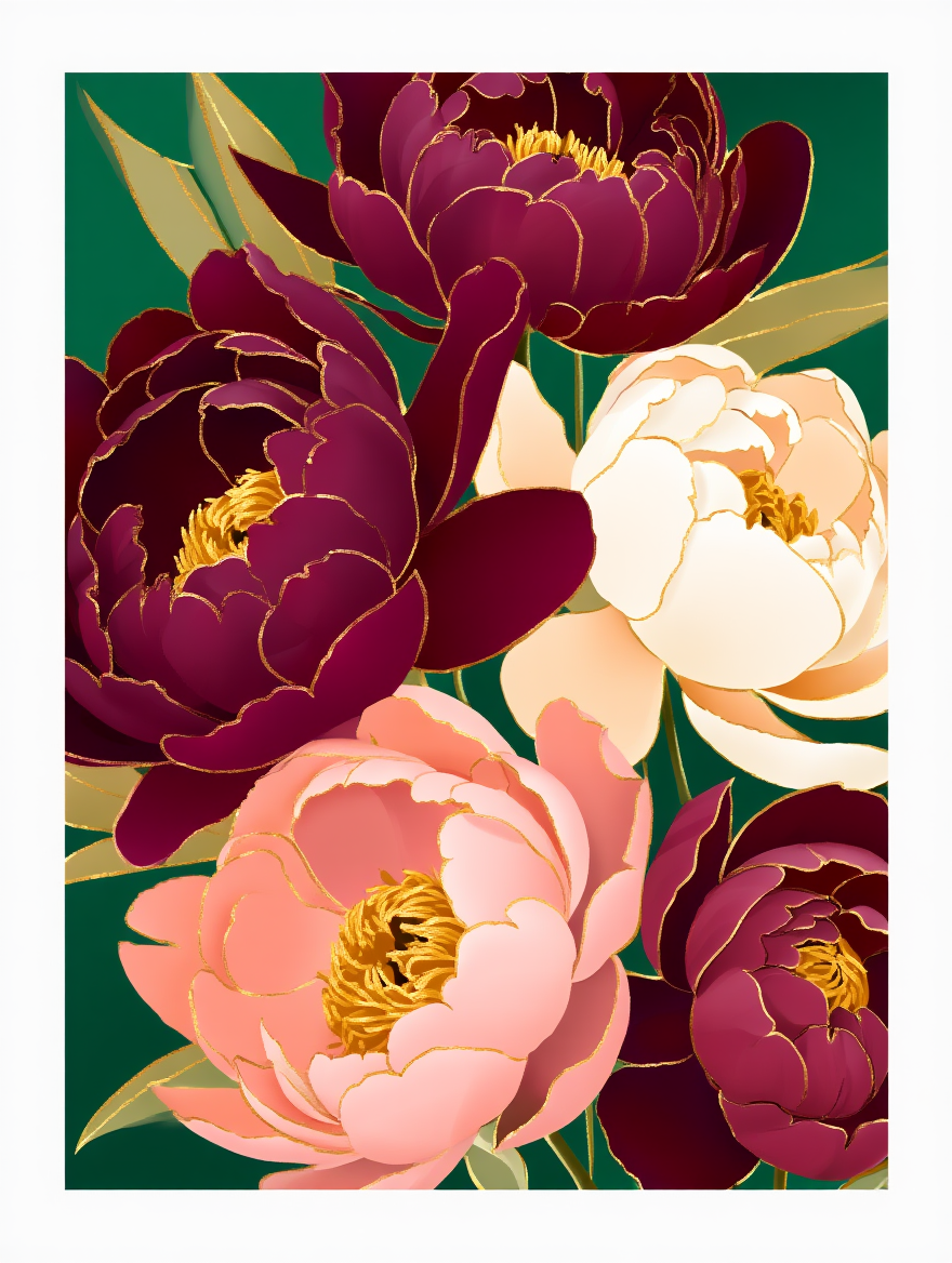 Floral Harmony – 3 Botanical Art Prints