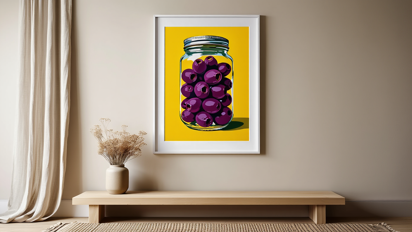 Pop Art Olives Jar – Modern Kitchen Wall Art Print