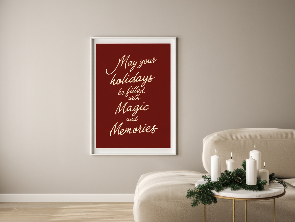 Magic & Memories – Festive Red Christmas Holiday Poster