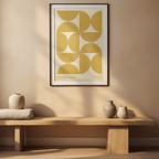Yellow Bauhaus Shape – Minimalist Geometric Art Print for Contemporary Interiors