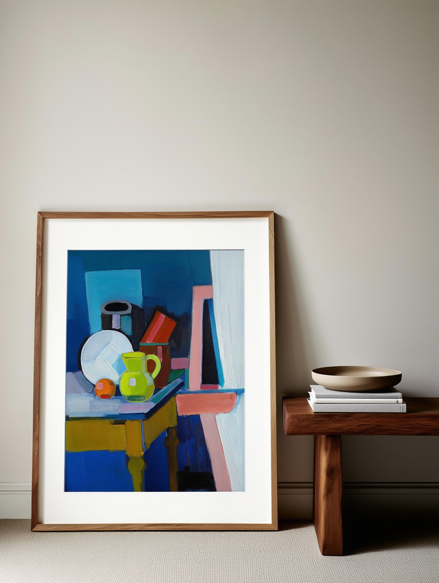 Vilhelm Lundstrøm – Arrangement with Orange, Jar and Yellow Jug - Fine Art Print