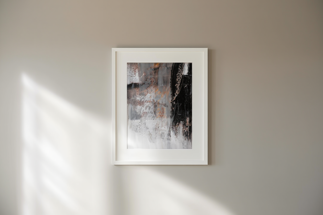 Grey Brush Stroke Poster No2