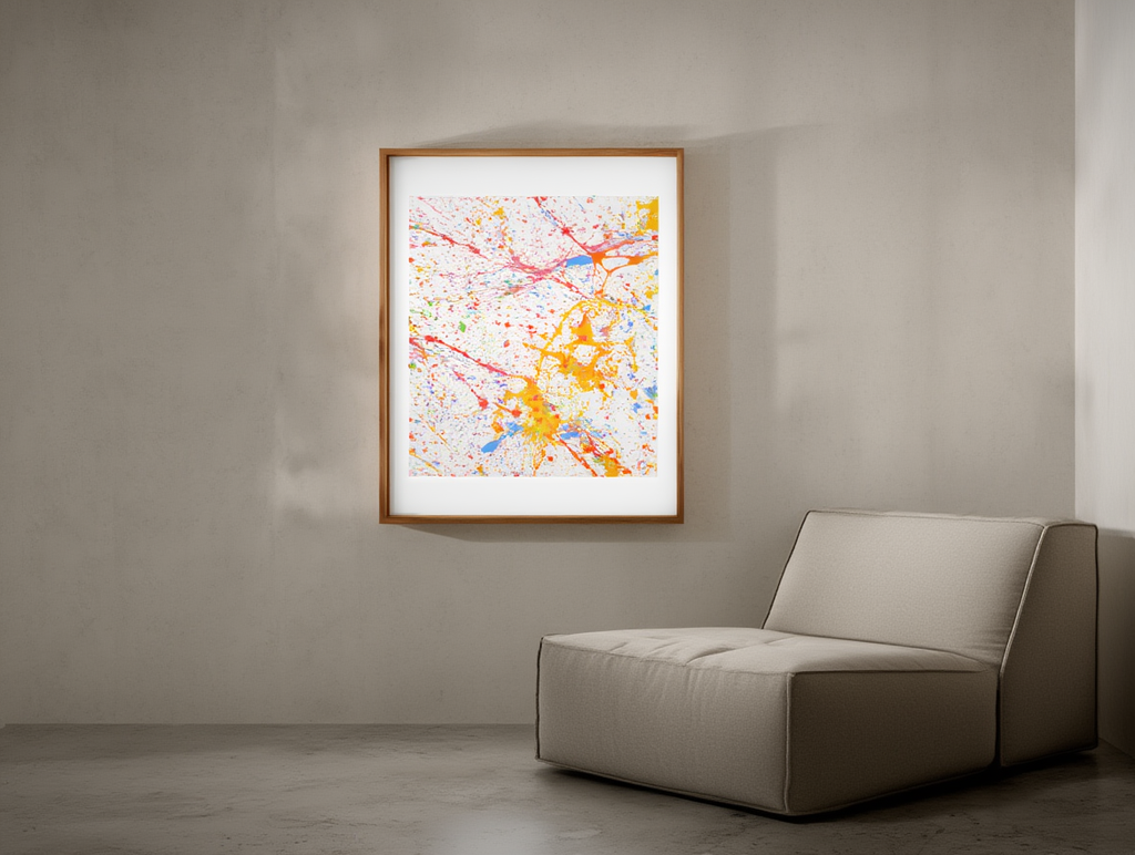 Pollock Inspired Multicolour Splash Poster