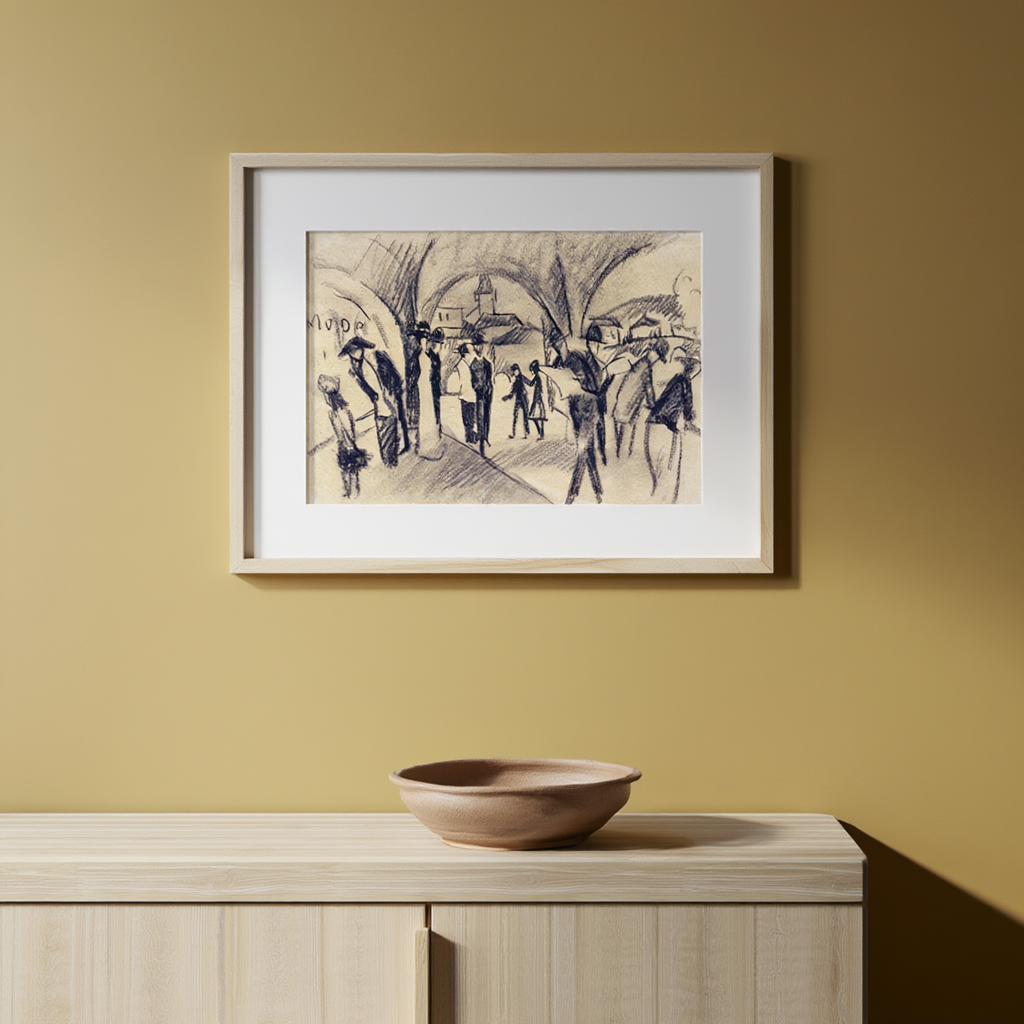 August Macke - Scene Under the Arcades in Thun