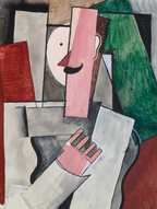 Lesoldatàlamoustache (1918) – Cubist / Post-Cubist Art Print - Hakyarts