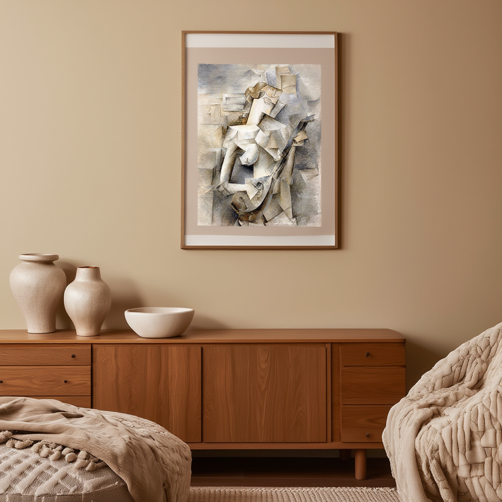 Girl with a Mandolin “Fanny Tellier” by Pablo Picasso, 1910 – Cubist Art Print