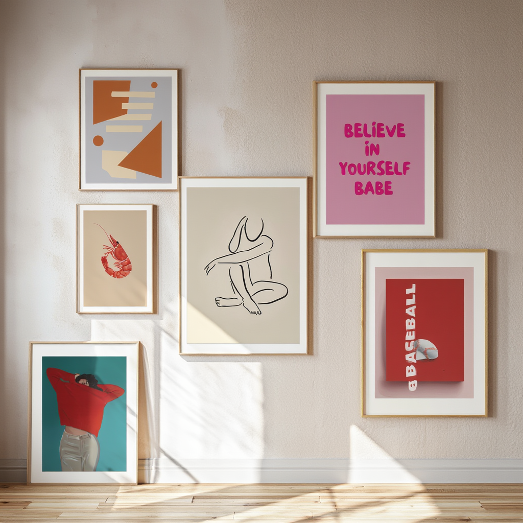 Quirky & Colorful Abstract Art – 6-Piece Mix & Match Set