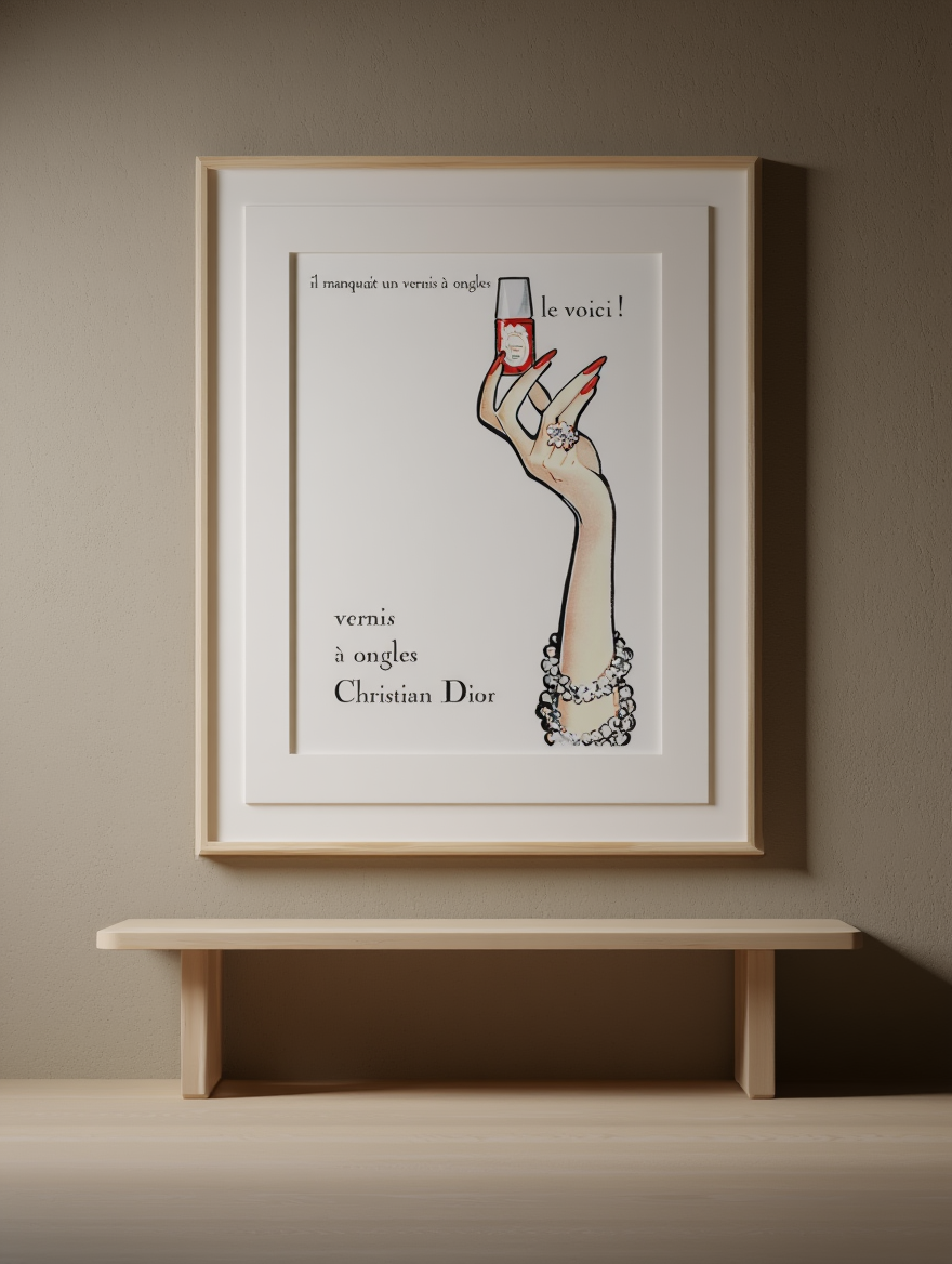 Vintage Christian Dior Poster - Vernis à ongles