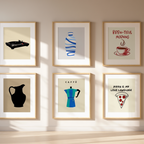 Modern Gallery Wall Collection – 6 Contemporary Art Prints - Hakyarts