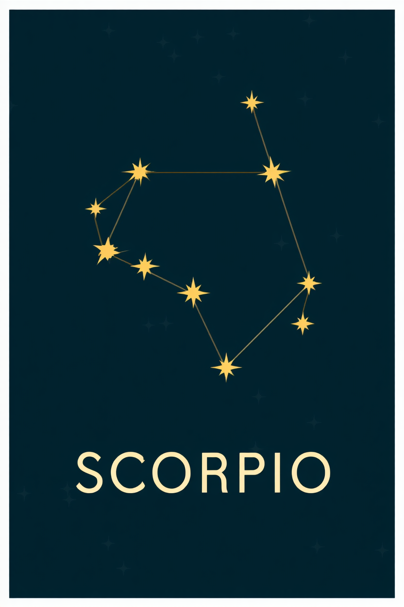 Star Sign Scorpio Poster | Zodiac Wall Art Print