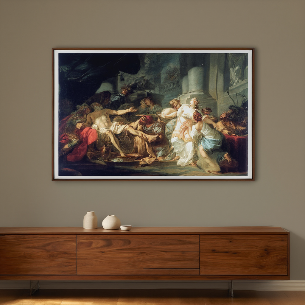 Jacques-Louis David - Liktorerne bringer hans sønners lig til Brutus | HakyArts