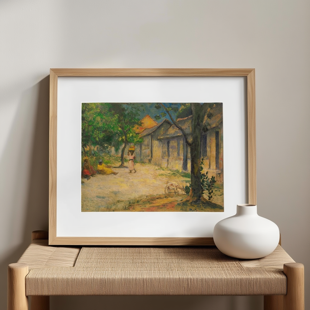 Paul Gauguin – Femmes et Chèvre dans le Village - Iconic Post-Impressionist Art Print
