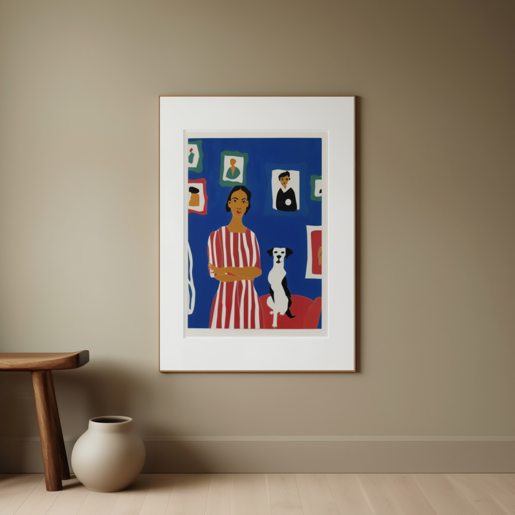 Quiet Moments – Woman with Dog Illustration