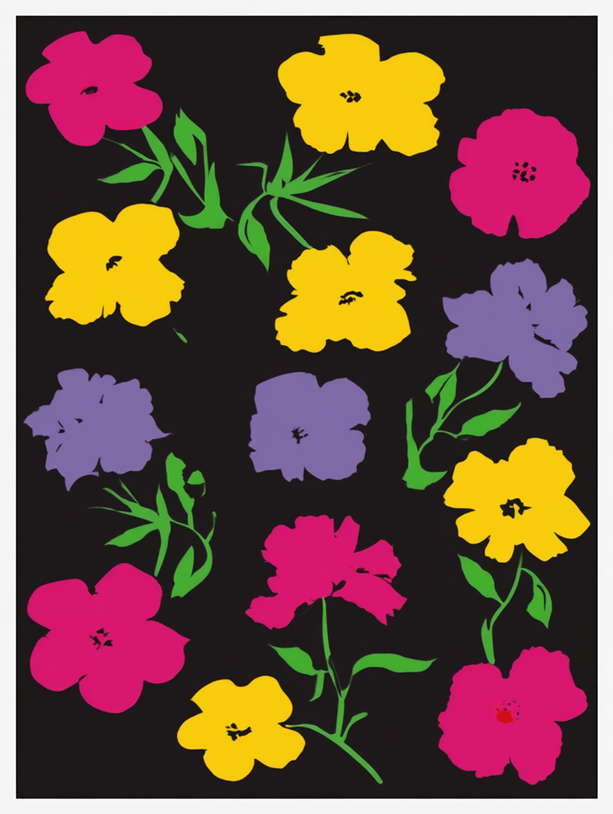 Andy Warhol Style - Flowers Poster