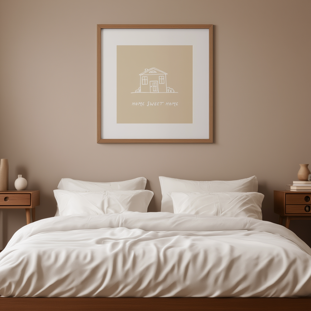 Home Sweet Home Art Print – Cozy Minimalist Wall Art for Modern Interiors