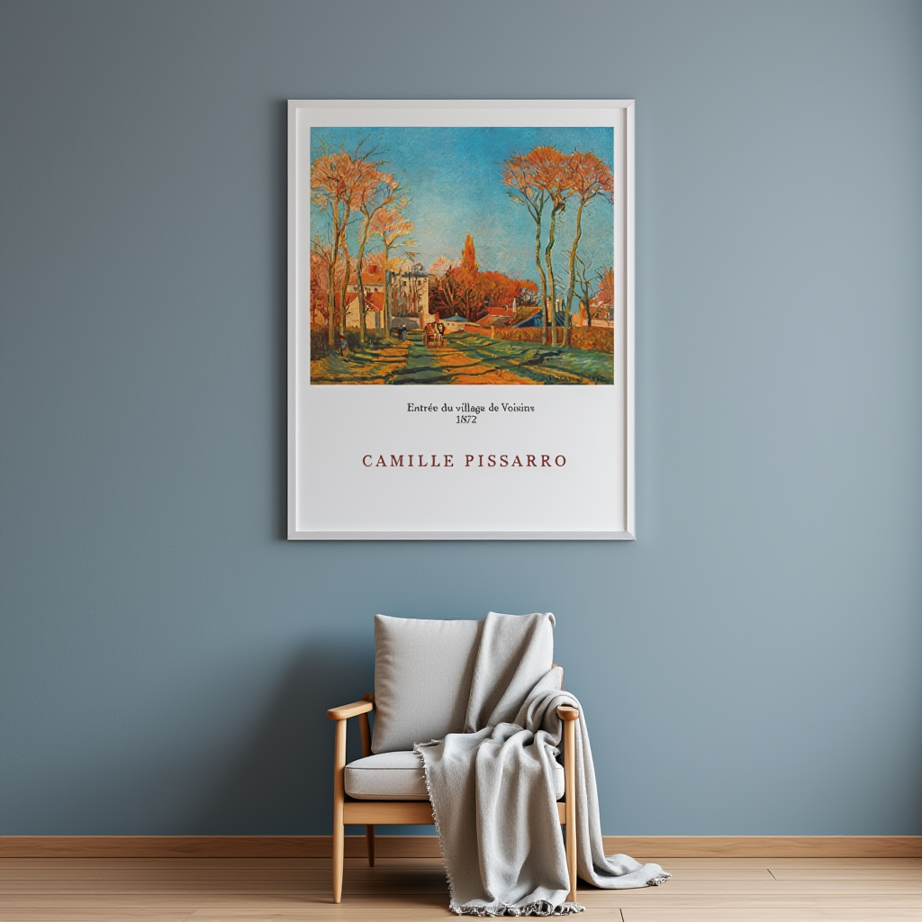 Camille Pissarro – Entrée du village de Voisins - Charming Impressionist Landscape Print