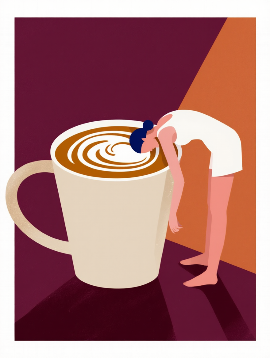 Head in Macchiato – Minimalist Single Print