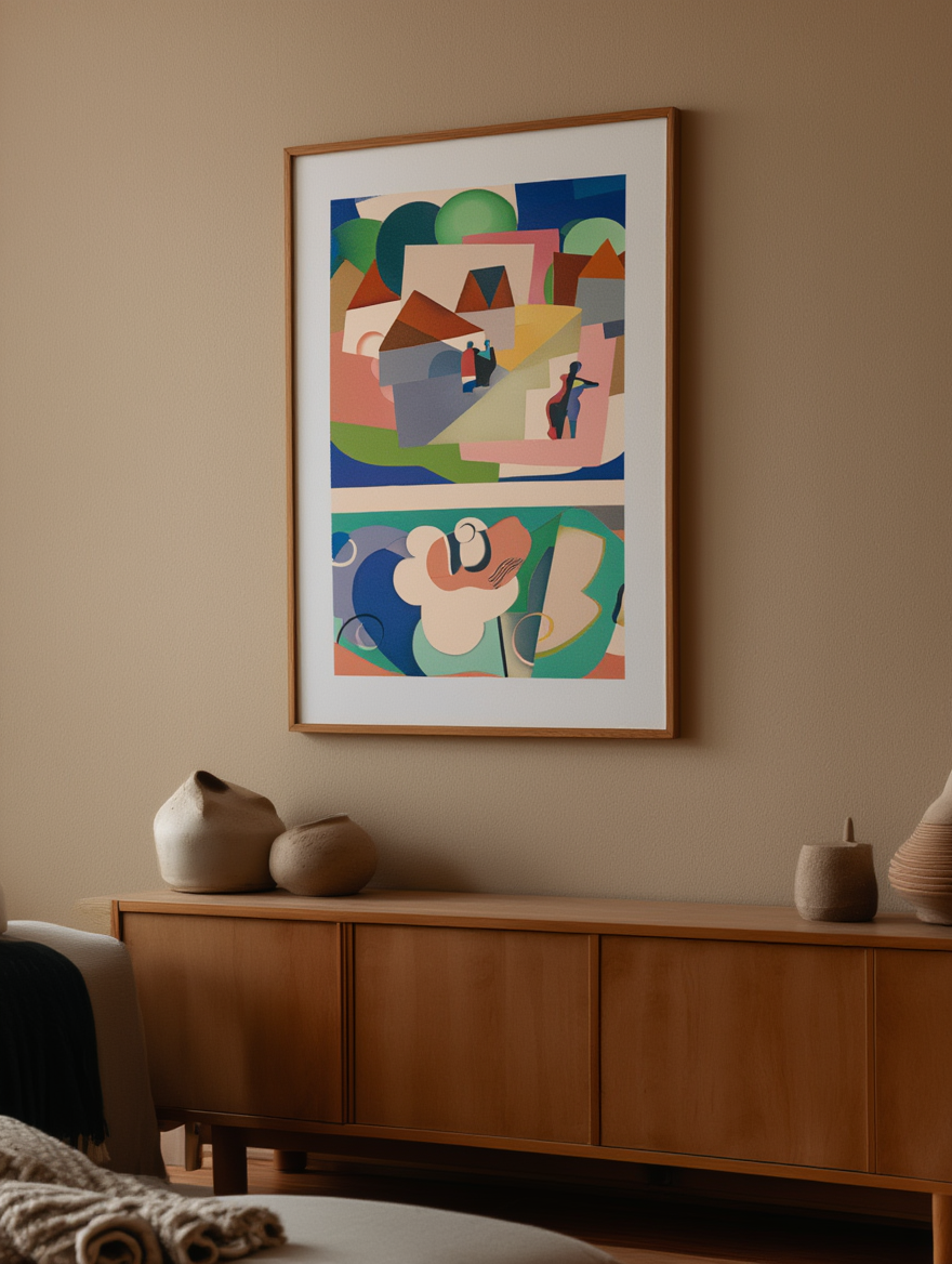 Collection décors et couleurs Pl.11 by Georges Valmier (1930) – Cubist Modern Art Print - Hakyarts