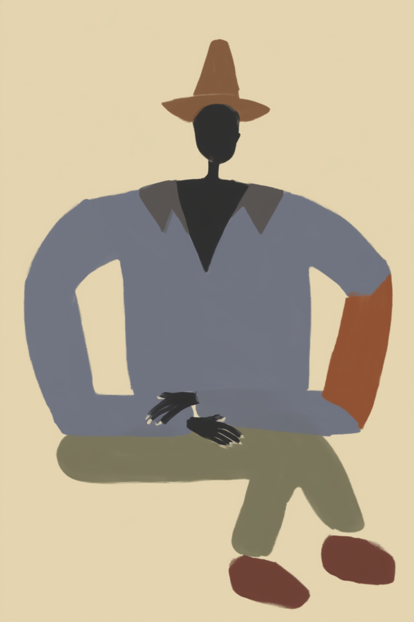 Rooted Grace – Earthy Figurative Art Print - Hakyarts