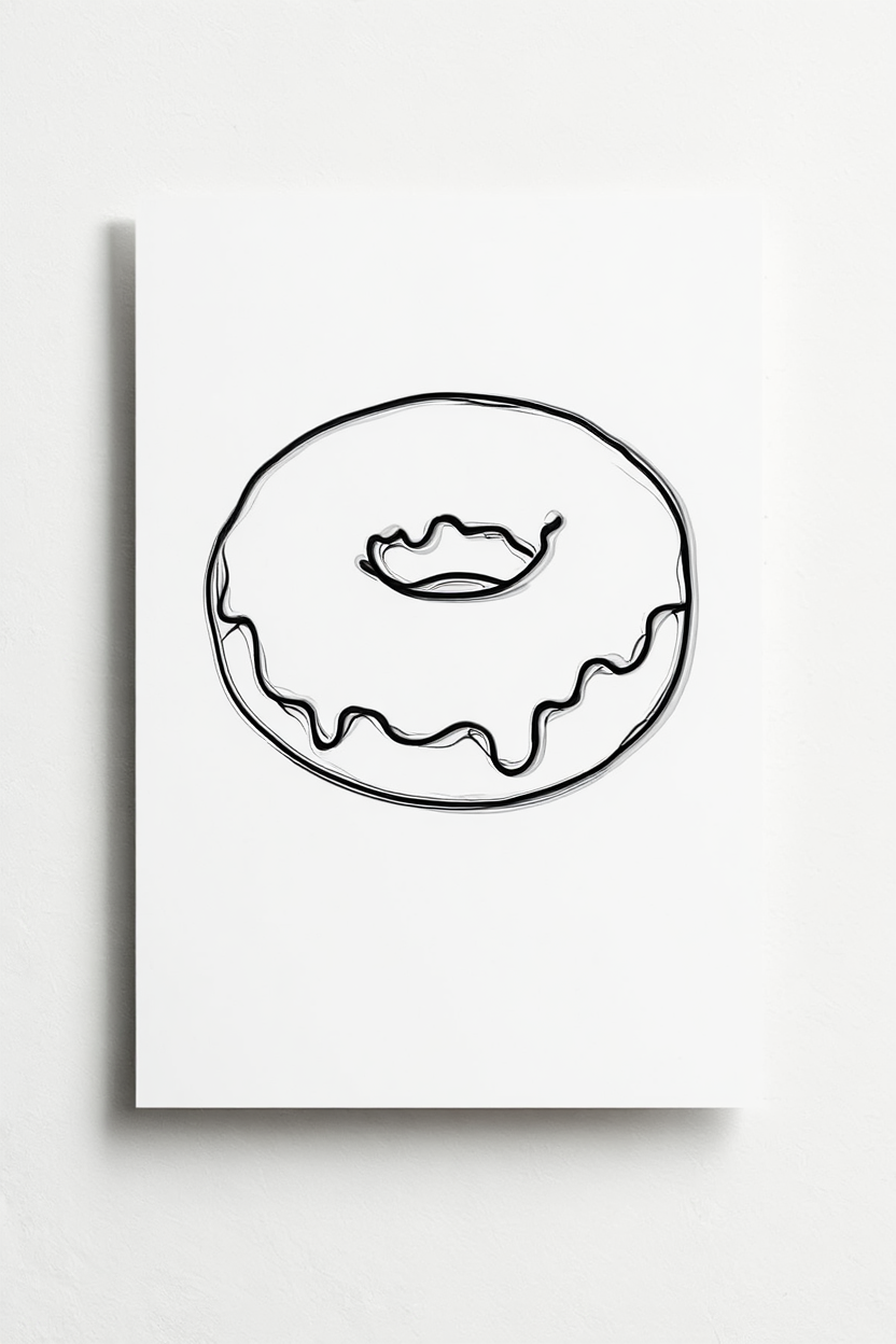 5 Minimalist Dessert Line Art Posters – Modern Canvas Prints for Kitchen, Dining & Cafe Wall Decor