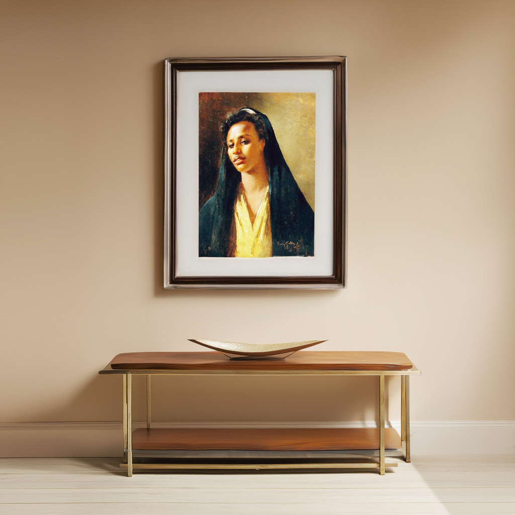 En Fellah-kvinde af Franz Xaver Kosler, 1895 – Vintage orientalistisk portrætkunsttryk