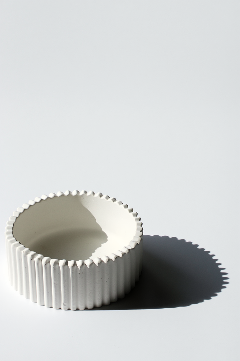 Minimalist Short Striped  Storage Box – White Cream  Home Decor