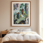 The Ghost in a House Stalls (“Still Life with a Cat”) by August Macke – Expressionist Art Print - Hakyarts