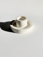 Minimalistisk kort lysestage – Hvid cremefarvet boligindretning | Hakyarts