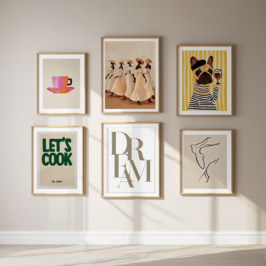 Neutral & Funny Daily Life – 6 Mix & Match Art Prints
