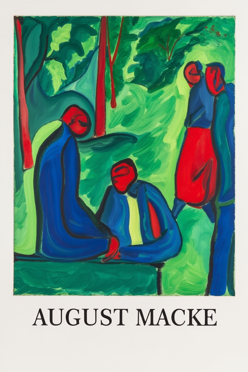 Modern August Macke Art Prints – 5 Vibrant Prints