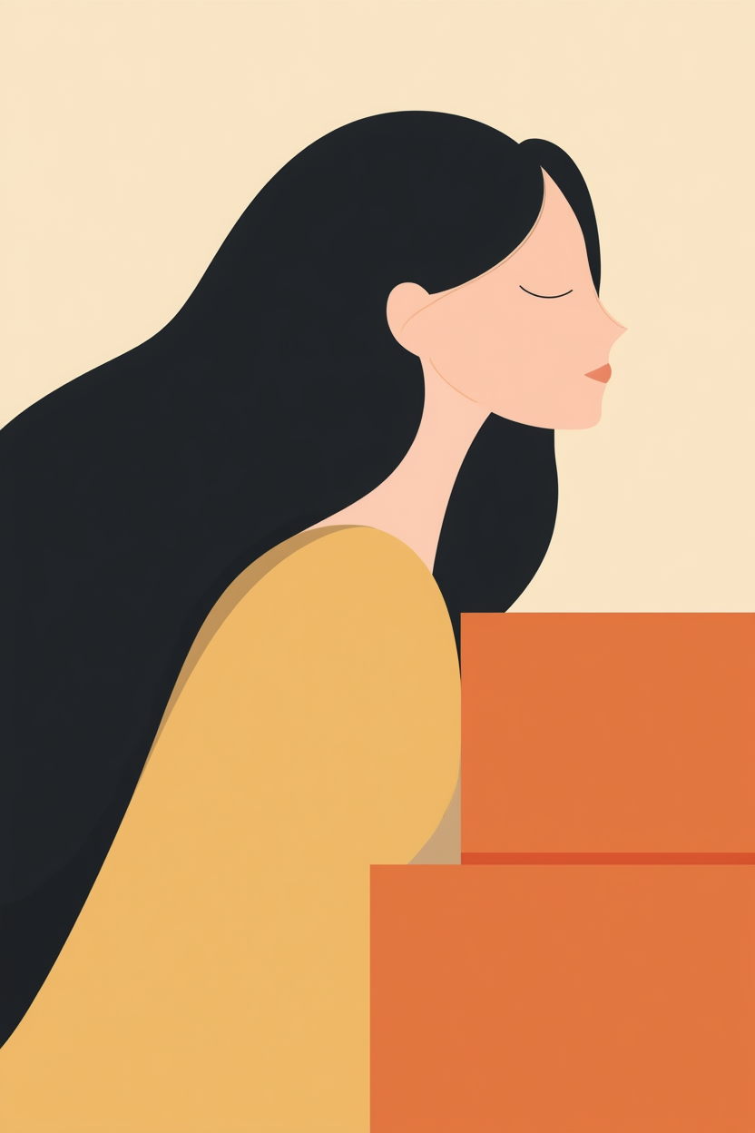 Elegant Lady in Profile – Figurative Art Print