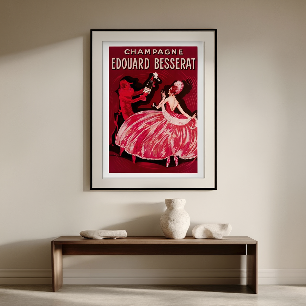 Vintage Champagne Poster by Édouard Besserat – French Advertising Art Print - Hakyarts