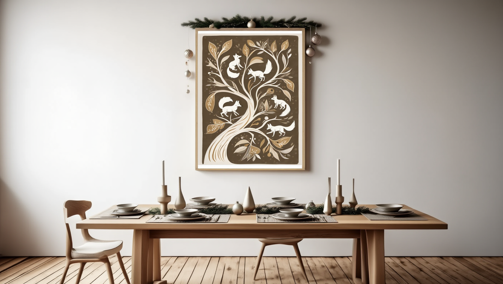 Foxes in the Tree – Folk Art Single Print