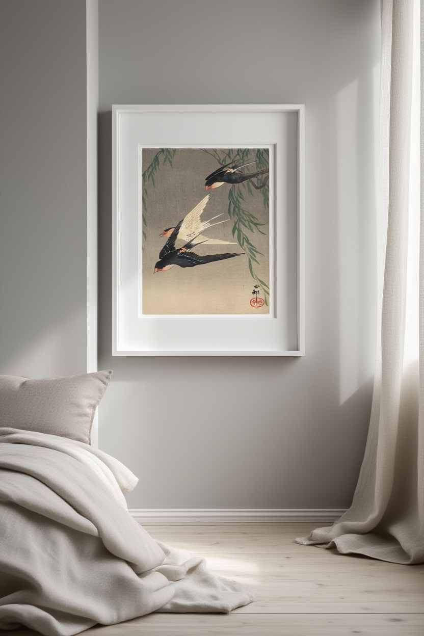 Ohara Koson - Swallow in Flight Poster